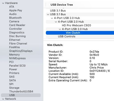 The board showing up as a USB device in system info